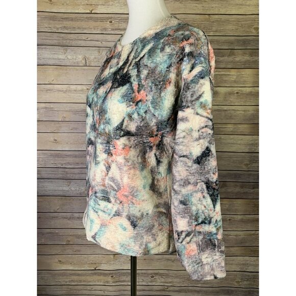 Esley Womens Small Sherpa Feel Top Watercolor - Picture 4 of 8